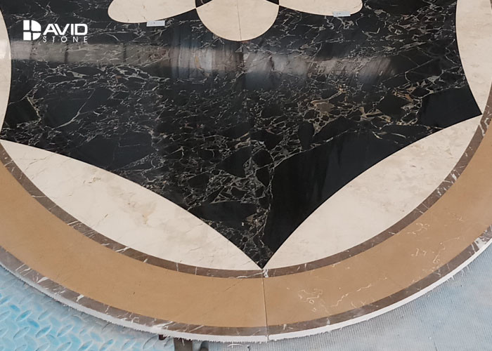 Round Flower Marble Tile Patterns Water Jet Marble Medallion For Flooring