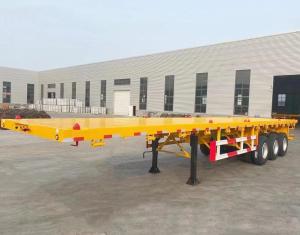 Quality 1840mm Tread Flatbed Semi Trailer Heavy Mechanical Suspension For Container Transport wholesale