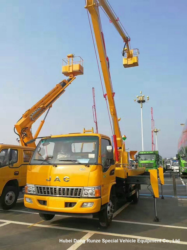 Hydraulic Rising Truck Mounted Aerial Platform , 16-18 Meter High Altitude Trucks