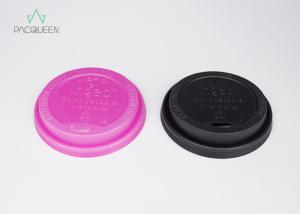 Quality Plastic Flat Disposable Lids Leakage Proof 80mm / 90mm Diameter wholesale