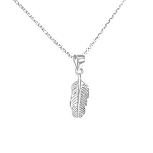 Quality Lightweight Sterling Silver Leaf Necklace / Cubic Zirconia Drop Necklace wholesale