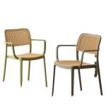Home Plastic Rattan Dining Chairs Stackable Plastic Dining Room Chairs
