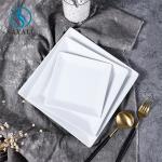 Scandinavian Square Porcelain Plates 24.75cm