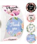 Thank You Round Sticker Labels Roll Waterproof With Logo Printing