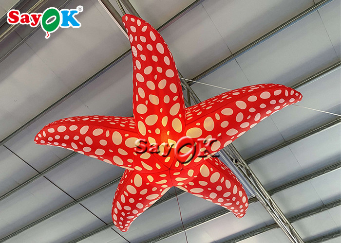 Events Party Decorating Hanging 2m Red LED Inflatable Sea Star