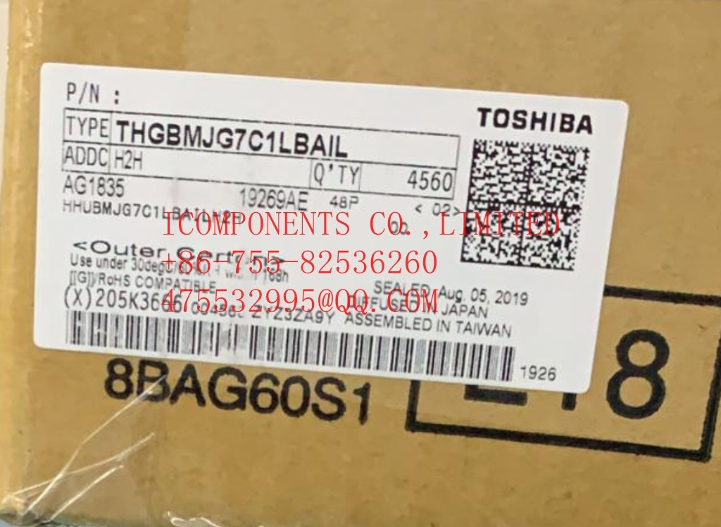 THGBMJG7C2LBAU8 TOSHIBA Flash Serial e-MMC 3.3V 128G-bit 153-Pin TFBGA I Temp