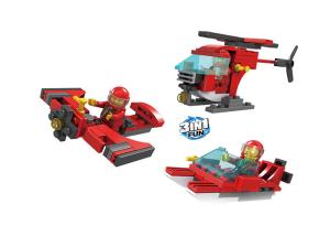 Quality 58Pcs 3 In 1 Mini Building Blocks Educational Toys Fire Rescue Vehicle Helicopter wholesale