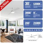DCF-W986 35/60W Low Noise Large Airflow 4 MDF Blade Modern Ceiling Fan LED Light