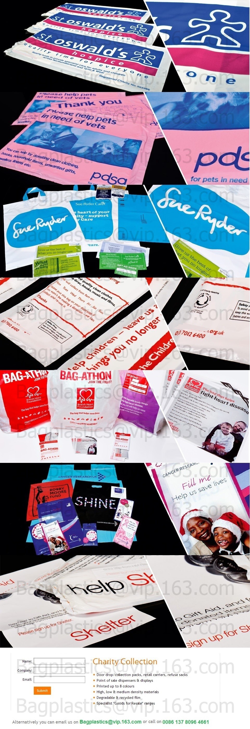Heavy Duty Biodegradable china HDPE printed bag / charity bag / donation bag,Biodegaradable,Reusable,Leakproof, bagease