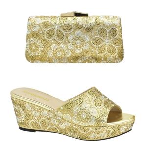 Quality New OEM Ladies fashion Italian shoes matching bag set African women party shoe and bag For Nigerian Party wholesale