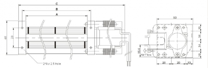 AC Cross Flow Fans 30 * 290mm For Industrial Cooling , CE UL ROHS Certificated