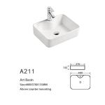 1280° High-Temperature Firing Rectangular Casual Wash Hand Basin Bathroom Sinks