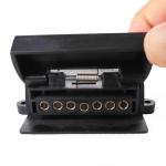 Black 7 Pin Trailer Connector 24V Voltage For Commercial Vehicles 2 Years
