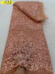 Luxury bridal wedding dress handmade beaded lace embroidery african lace Ghana