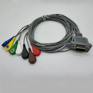 Quality DMS Compatible Holter ECG Cable 7 Leads 15 Pin With Leadwires Snap Durable wholesale