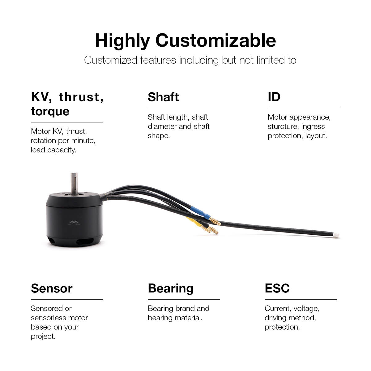 Lightweight High Torque DC 6354 Brushless Motor For Power Tool And DIY Project