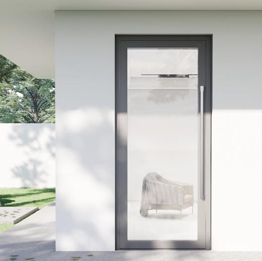 Bedroom Double Tempered Glass Aluminum Frame Glass Door with Powder Coating