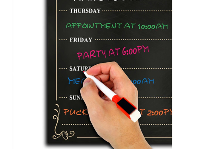 Factory Directly Custom Convenient Magnetic Fridge Calendar Chalkboard Magnetic Kitchen Calendar