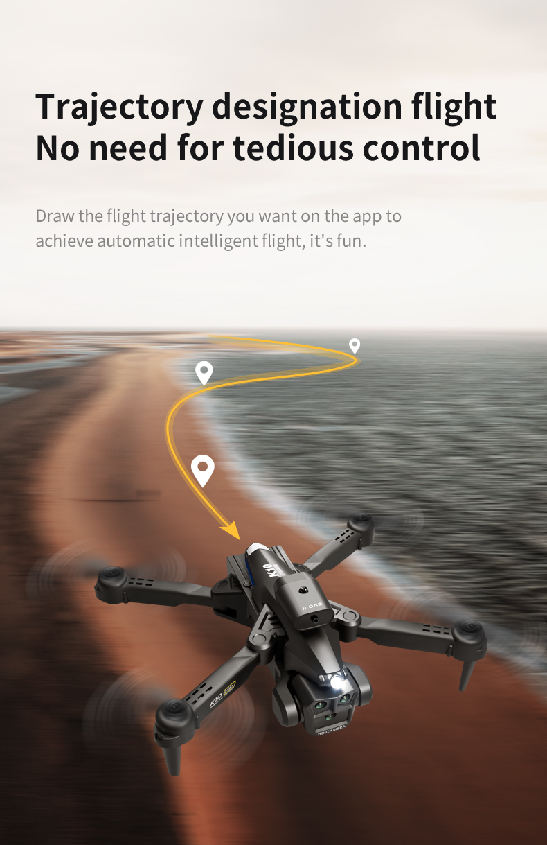 K10 Max Obstacle Avoidance Drone 4K Ultra HD Camera 2.4G RC Quadcopter Four-way Optical Flow Mini Foldable K10 Fpv Drones