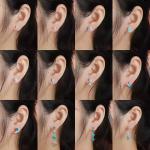 Drop Synthetic Opal Leverback Earrings Women 925silver Jewelry