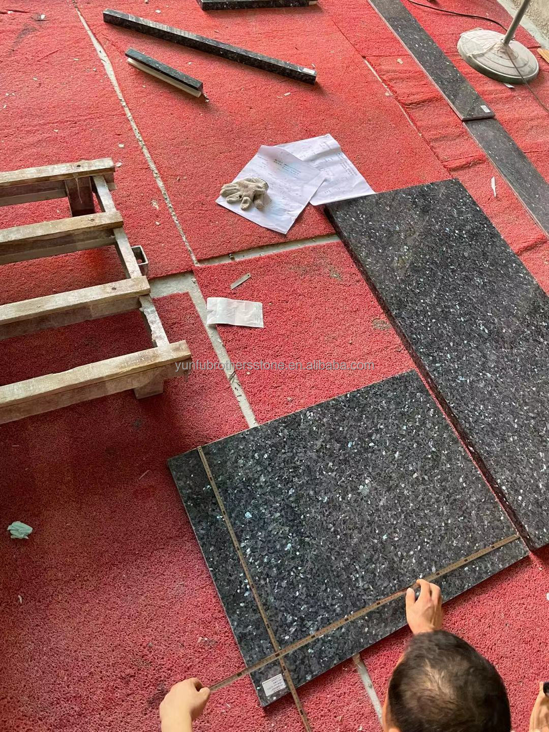 Modern Blue Granite Stone Slabs Prices for Natural Blue Pearl Countertop Renovation