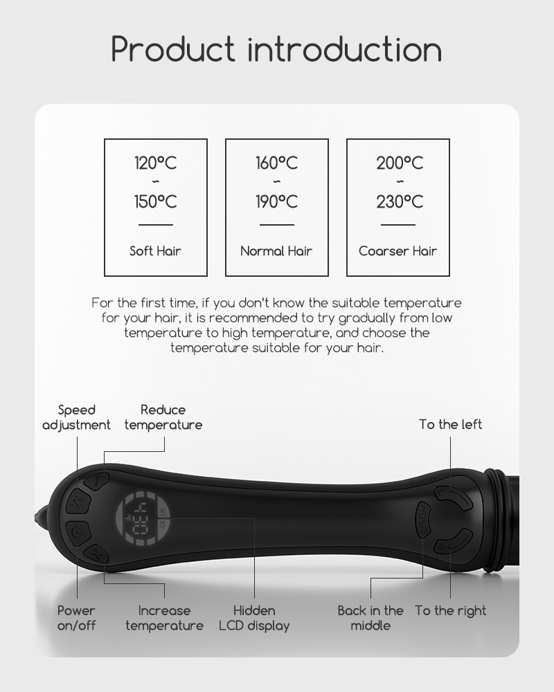 Portable Automatic Rotating Curler , Rechargeable Rotating Ceramic Hair Curler