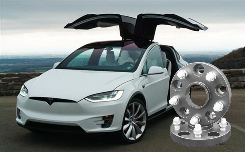 Anodized Black Forged Aluminum 5x120 Bolt Pattern Wheel Spacers For TESLA Model S Model X