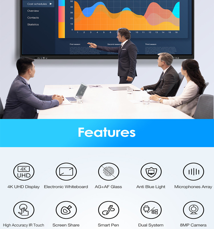 85 Inch Ingscreen Interactive Flat Panel School Interactive Teaching Board