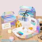 Holographic Gift Box Cake Candy Biscuit Packaging Portable Carton For Wedding