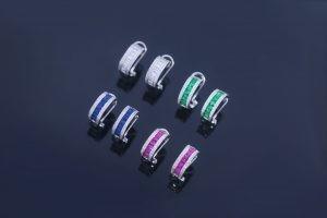 Quality Colorful Zircon Post genuine Silver 925 Sterling Earrings Stud For Women Girl wholesale