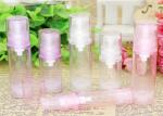 Pink Purple AS Plastic Airless Pump Dispenser , Clear Plastic Cap Airless Serum