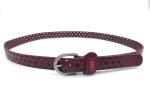 Hollow Out 2.5cm Womens Genuine Leather Belt Needle Buckles