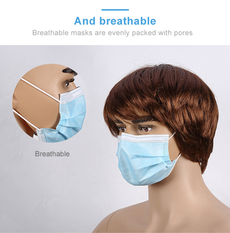 Ready to Ship Disposable Medical 3 ply Non Woven Mask Surgical Disposable Face Mask