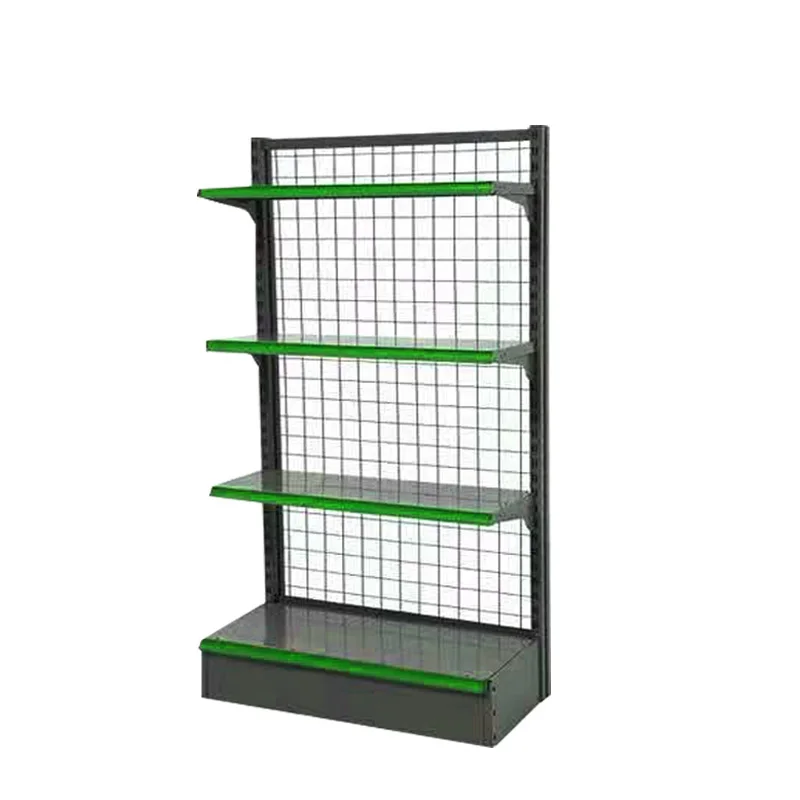 Single Side Display Grid Rack Heavy Duty Supermarket Shelving