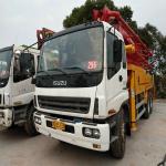 Yellow Used Chassis Putzmeister Concrete Pump Truck 37 Meters with 12M³/H