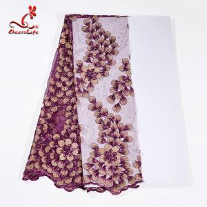 Quality Pretty And Colorful Dressmaking Embroidered Lace Fabric For Clothing wholesale