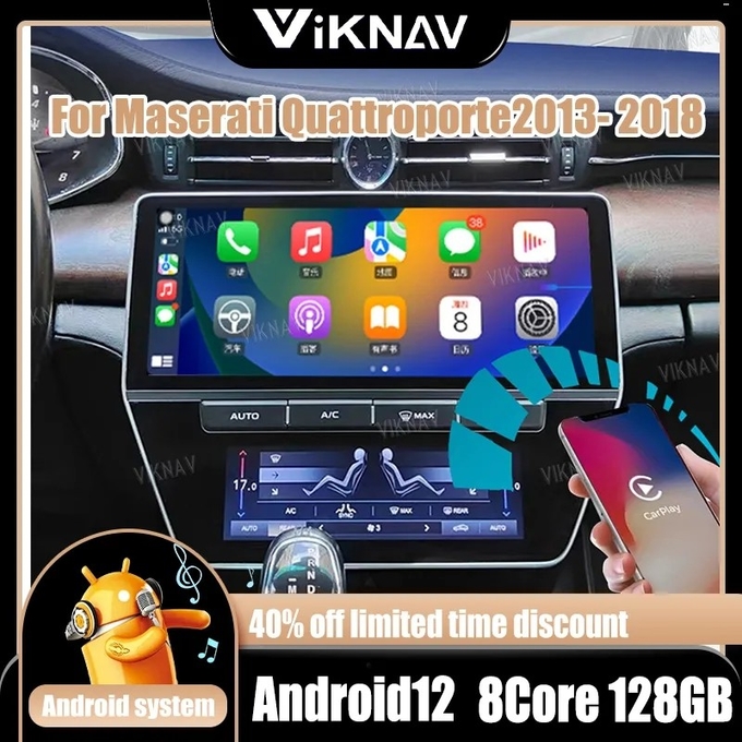 12.3 inch Head Unit For 2013-2018 Maserati Quattroporte Multimedia Player GPS Navigation 4G Wifi Wireless Carplay