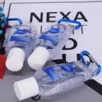 Waterless Hand Sanitizer Gel , Antibacterial Hand Gel With Carabiner 100ml 300ml