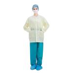 Hospital Non Woven Disposable Lab Coats With Cuffs And Neckline
