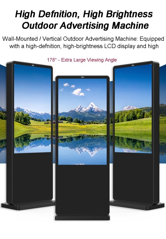 55 Inch LCD Touch Screen Panel Advertising Player with Aluminum Alloy Frame and Dual OS Operating System Option