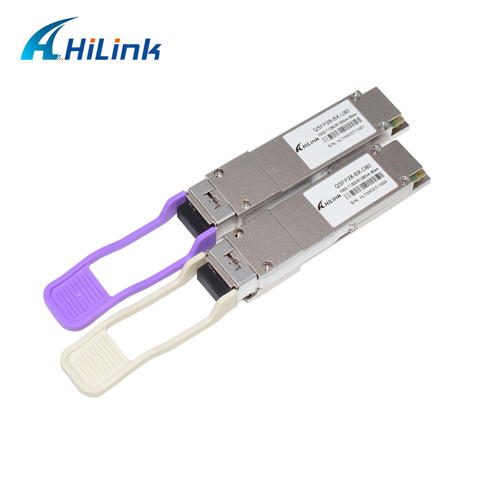 QSFP28 BIDI 80KM 1280nm/1300nm Simplex LC DDM Single Mode 100G Transceiver Module