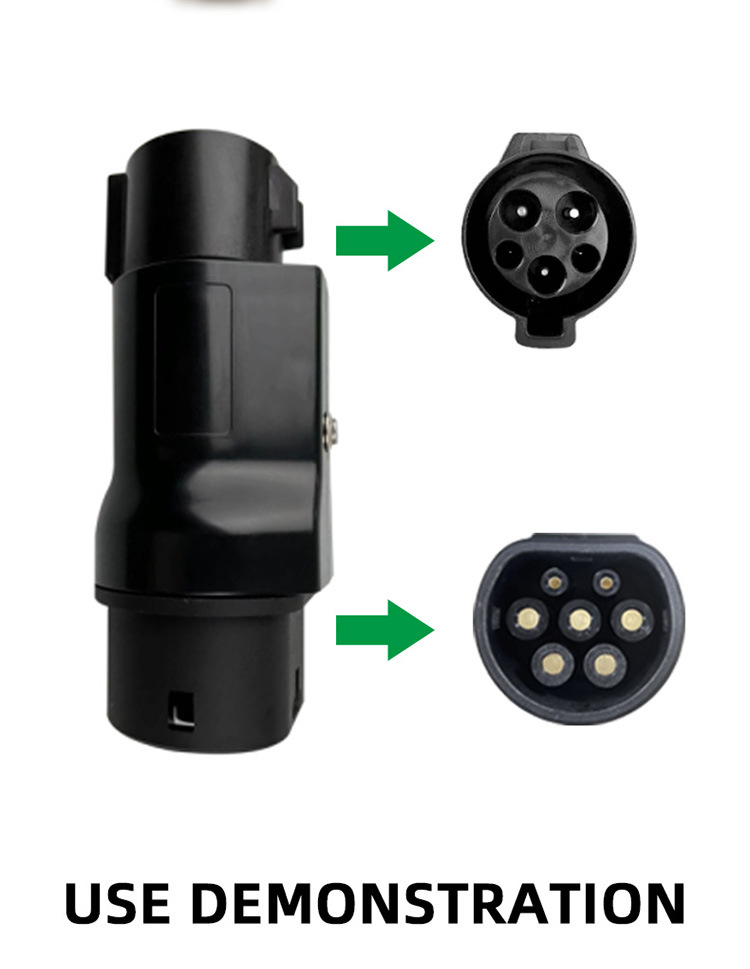 IP55 Protection E-mingze 32A EV Charging Cable Car Charger Adapter Type1 to Type2 Adapter 32A EV Car Charging Adaptor