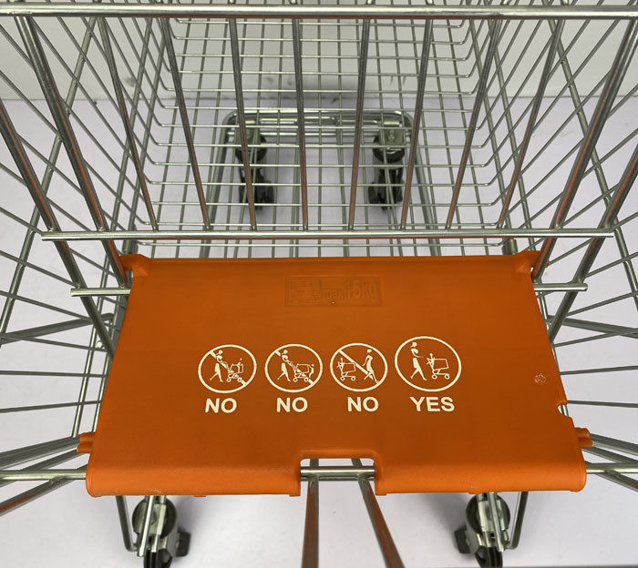 Asian Style 125L Conventional Metal Handcart Chain Supermarket Warehouse Trolley With High Sales Volume