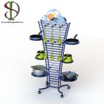 Custom Pans Metal Floor Display Stands Wire Metal Shelves And Wire Pegs