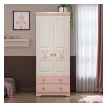 Cute Animal Decoration Solid Wood Wardrobe for Home Furniture and Eco-friendly