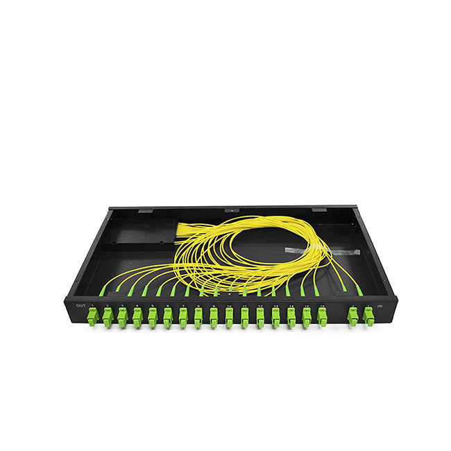 1 x 16 2 x 16 Rack Mount Fiber optical PLC Splitter SC / APC