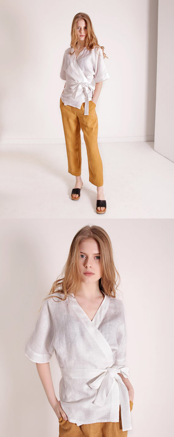 Fashionable Women Linen Blouse