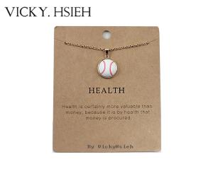 Quality VICKY.HSIEH &quot;Health&quot; Inspiration Softball Gold Ball Chain Necklace wholesale