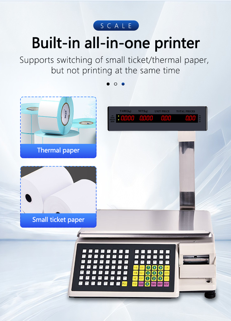 Advanced Printing Bar Code Table Scale SHW-TMB 30kg with AC 100-240V/DC21V Power