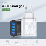 Samsung Xiaomi Fireproof PC 4 Port 48W QC3.0 USB Charger Adapter
